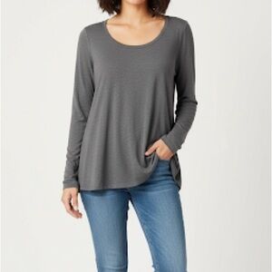 Susana Monaco Tunic Top Womens Small Gray Minimalist Classic Basic